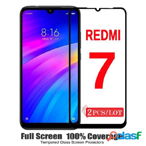 2pc protective safety glass on redmi 7 screen protector full
