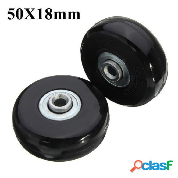 2pcs 50mm black luggage suitcase replacement rubber wheel