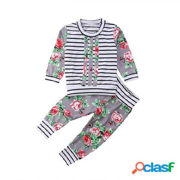 2pcs fashion flower baby clothes toddler baby boy girl