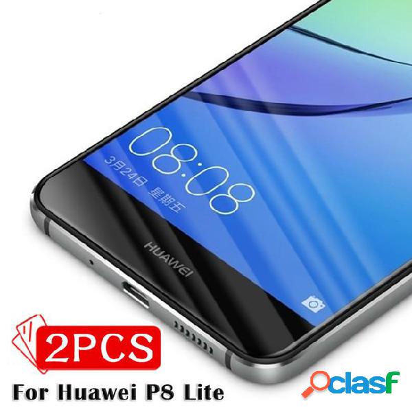 2pcs for huawei p8 lite 2017 cover tempered glass screen