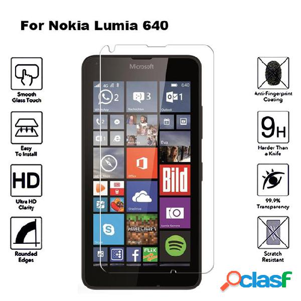 2pcs glass for lumia 640 5.0 inches screen protector film