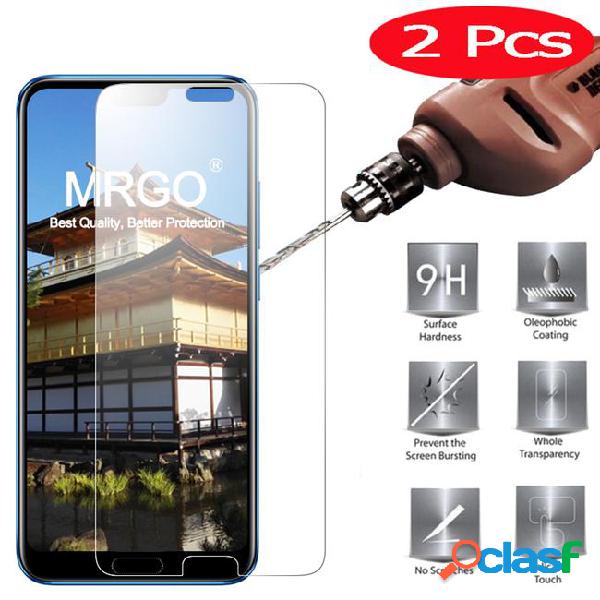 2pcs mrgo tempered glass for huawei honor 10 on screen