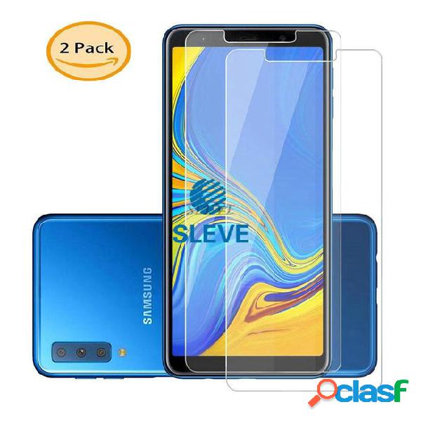 2pcs screen protector for a7 2018 tempered glass for galaxy