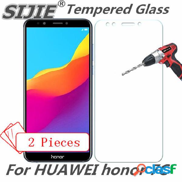 2pcs tempered glass for huawei honor 7c honor7c 7 c screen