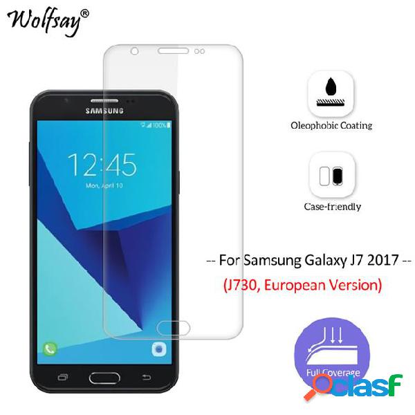 2pcs wolfsay screen protector for galaxy j7 2017 nano soft