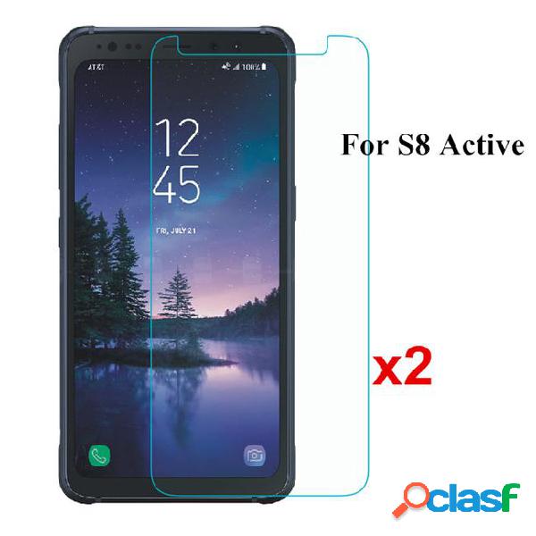 2pcs/lot 9h clear tempered glass for galaxy s8 active screen