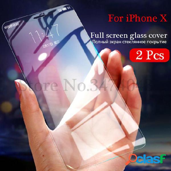 2pcs/lot 9h hd tempered glass for x 10 transparent screen