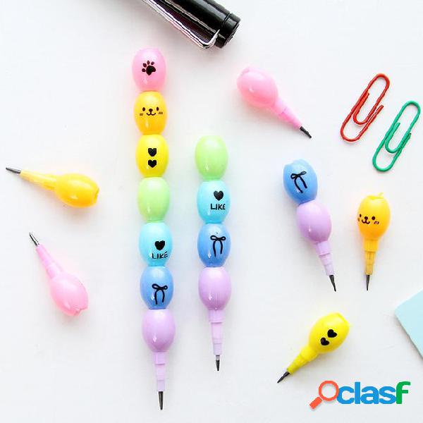 2pcs/pack creative colorful bean push lead standard pencil