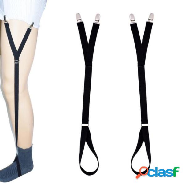 2pcs/set y style elastic leg suspender strap shirt stays