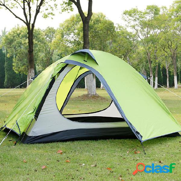 2persons double layer outdoor camping tent has mosquito