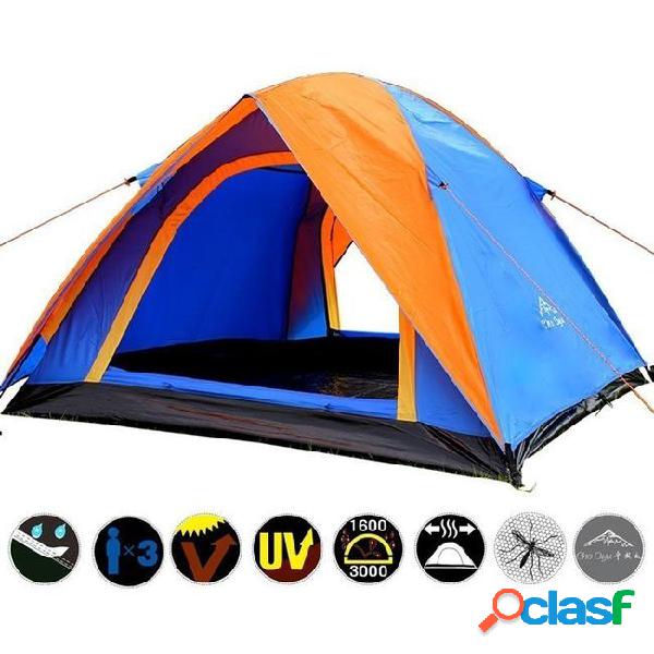 3-4 person double layer camping tent 200x180x140cm with