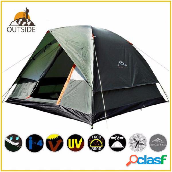 3-4 person windbreak camping tent dual layer waterproof pop