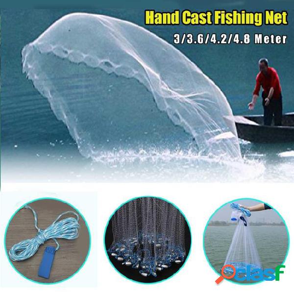 3-7.8m netting twine+steel hand throw cast net american