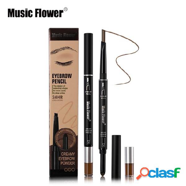 3 color music flower brand makeup 2 in 1automatic eyebrow