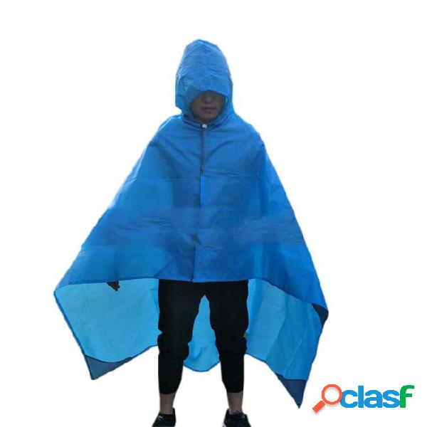 3-in1 waterproof poncho+ camping blanket mat ultra-thin