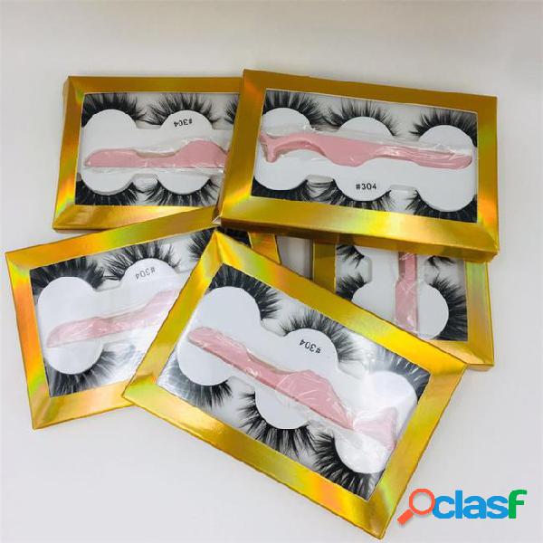 3 pairs faux mink eyelashes with tweezers new 3 pairs /set