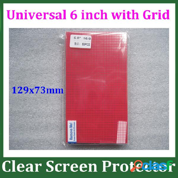 300pcs universal 6 inch clear lcd screen protector 3 layer
