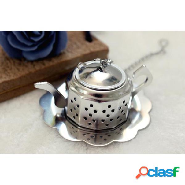 304 stainless steel silvery teapot shape tea infuser