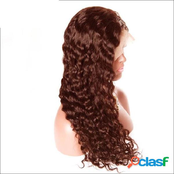 360 lace wigs#2#4 light dark brown color curly 360 wigs baby