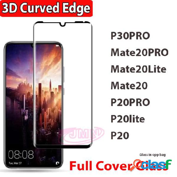 3d curved edge full cover tempered glass for huawei p30pro