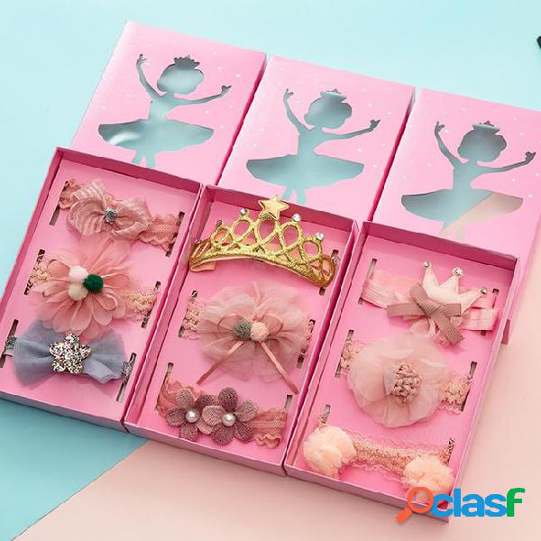 3pcs/box lovely crown princess headbands for girls bow