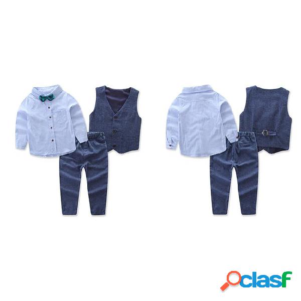 3pcs/set suit outfits sets clothes kids boys vest clothing