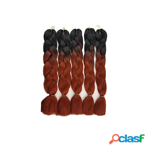 3pieces kanekalon braiding hair synthetic extensions ombre