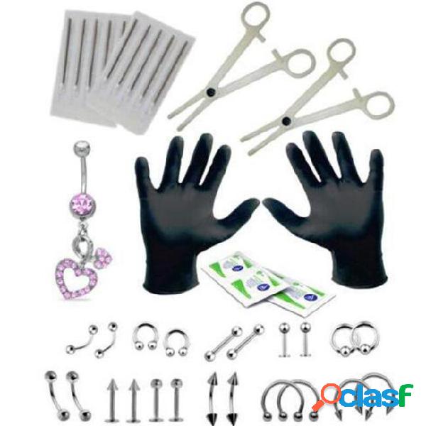 41pcs piercing kit medical stainless steel material stud for