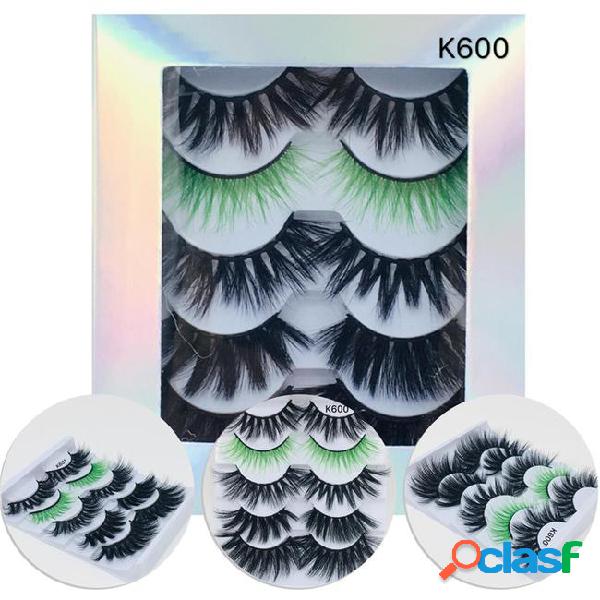 5 mixed pairs false eyelashes with holographic box,5 pairs