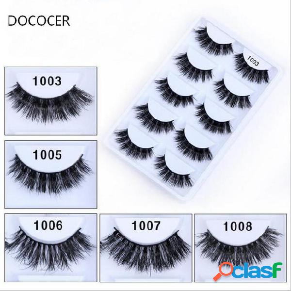 5 pairs luxurious mink hair eyelashes thick curled full