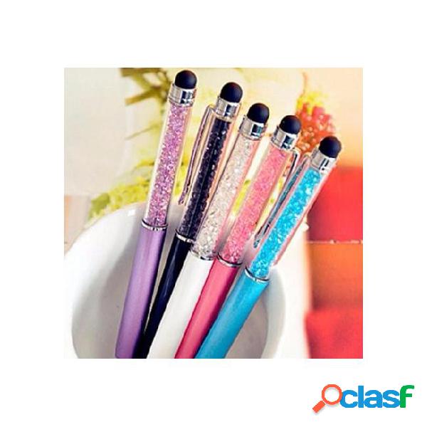 5 pcs/lot diamond crystal ballpoint pens + capacitive stylus