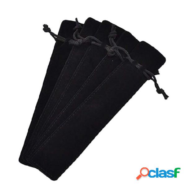 50 pcs black velvet pen pouch sleeve holder single pen bag