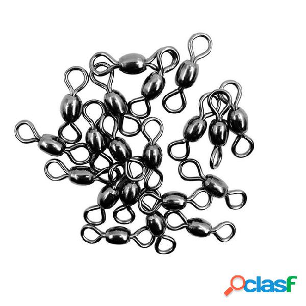 50pcs crane fishing swivel with solid ring black barrel