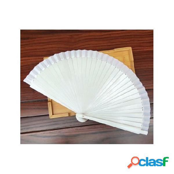 50pcs spanish white wood folding hand fan party favor gift
