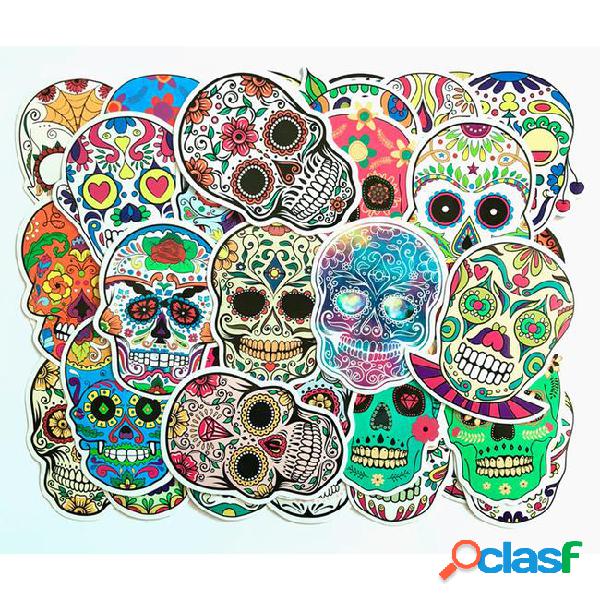 50pcs- sugar skull ghost cute skull stickers car skateboard