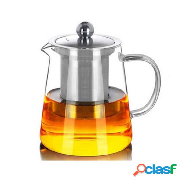 550ml clear heat resistant glass tea pot kettle with infuser