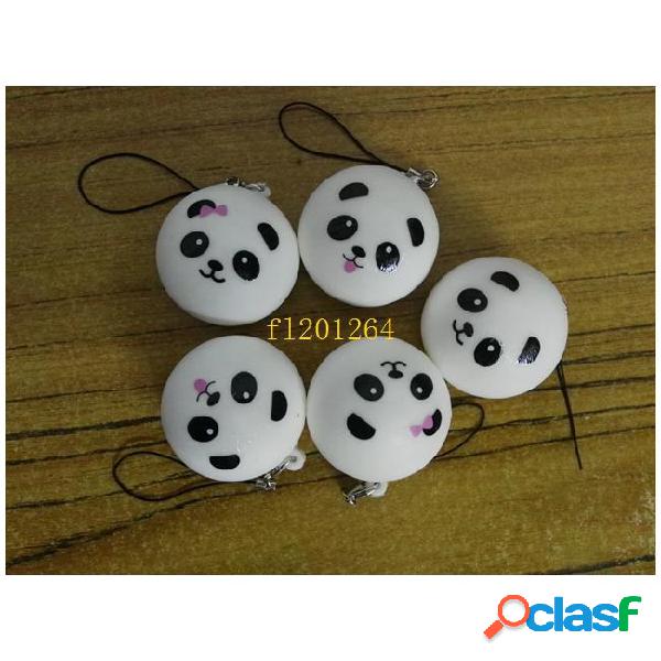 5pcs free shipping 4cm jumbo panda squishy charms kawaii