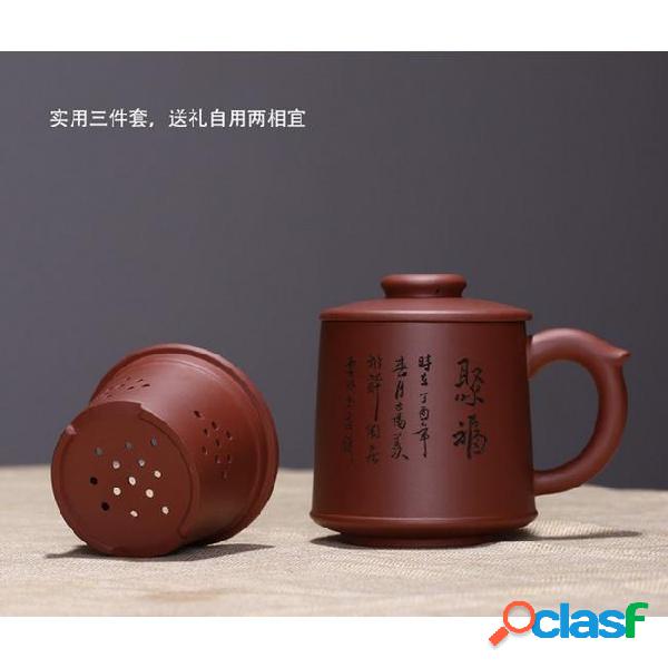600ml bladder filtration teapot 3 sets yixing zisha teacup