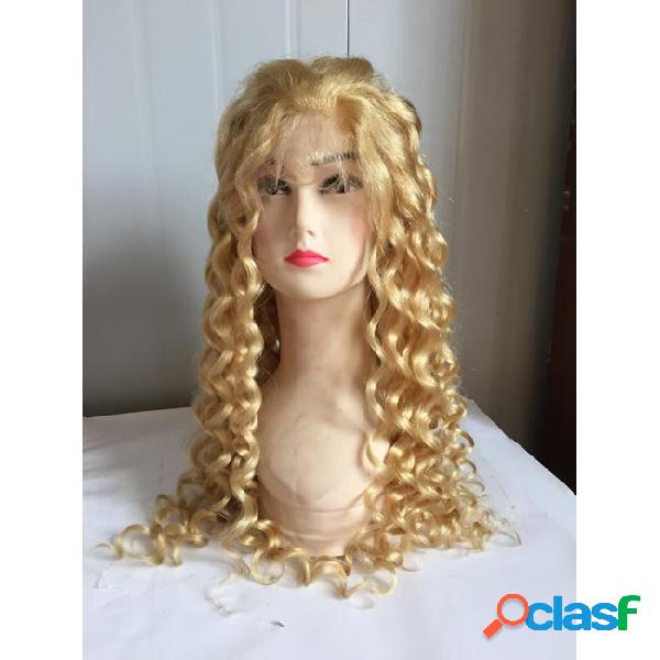 #613 blonde lace front human hair wigs for white women loose