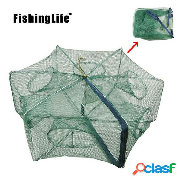 6/8/12 holes automatic fishing net folded portable hexagon
