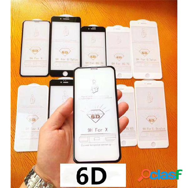 6d full cover 9h ultra-thin tempered glass for iphone 8 7 6