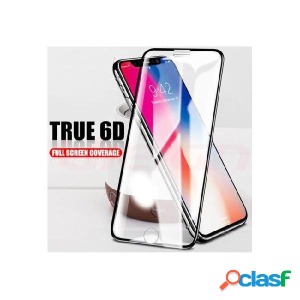 6d full cover curved tempered glass for iphone x 6 6s 7 8