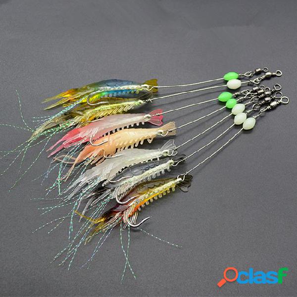 7-color 9cm 5.5g luminous shrimp hook fishing hooks