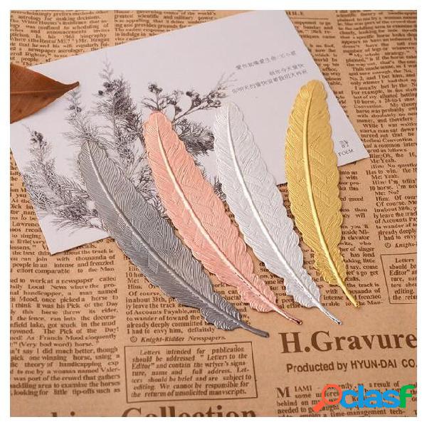 7 colors metal feather bookmark document book mark label
