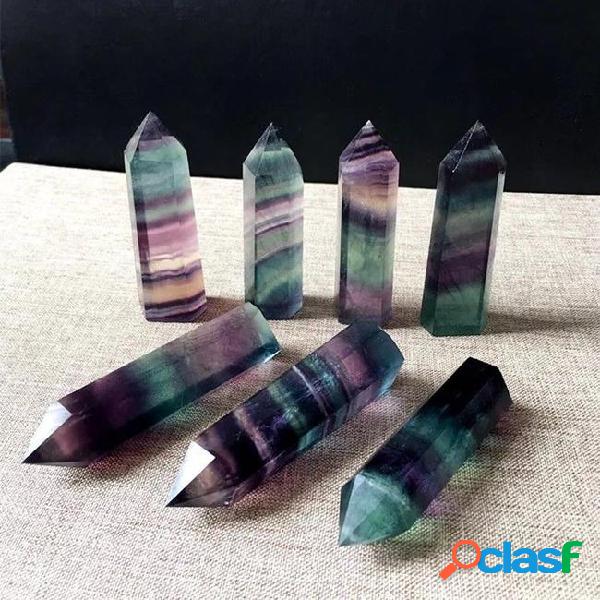 70-80mm natural healing quartz wand fluorite rainbow crystal