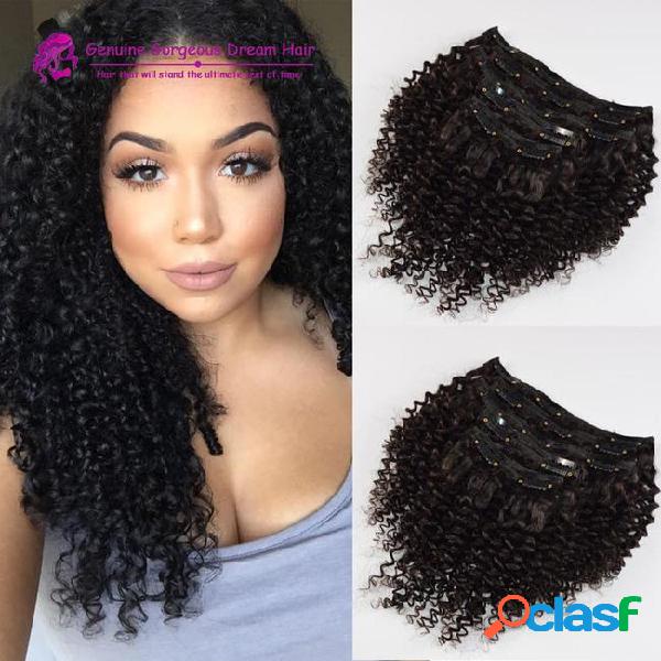 7pcs kinky curly clip in human hair extensions kinky curly