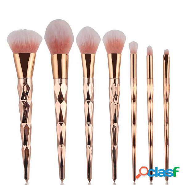 7pcs/set rose gold makeup brushes set blush powder eyebrow