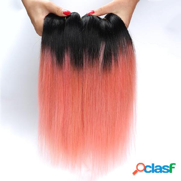 8a straight ombre hair extensions 1b/rose gold ombre human
