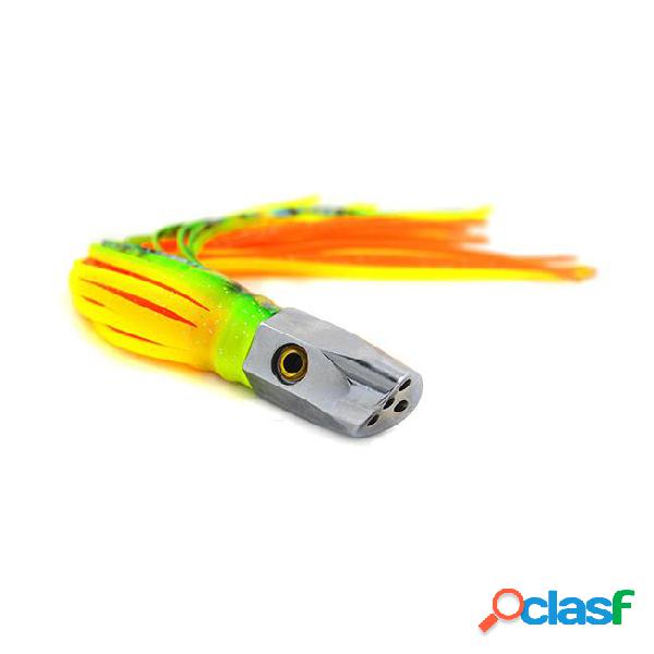 8inch copper head squid trolling lures 3d eyes pvc octopus