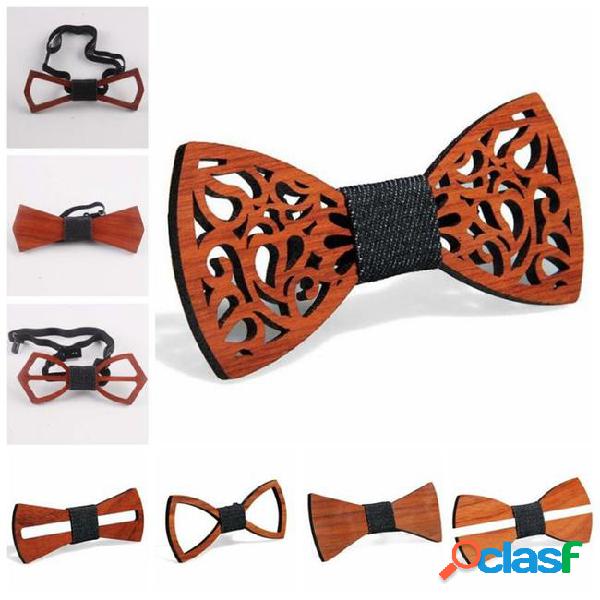 9 styles vintage red rosewood bow ties hollow out bowknot
